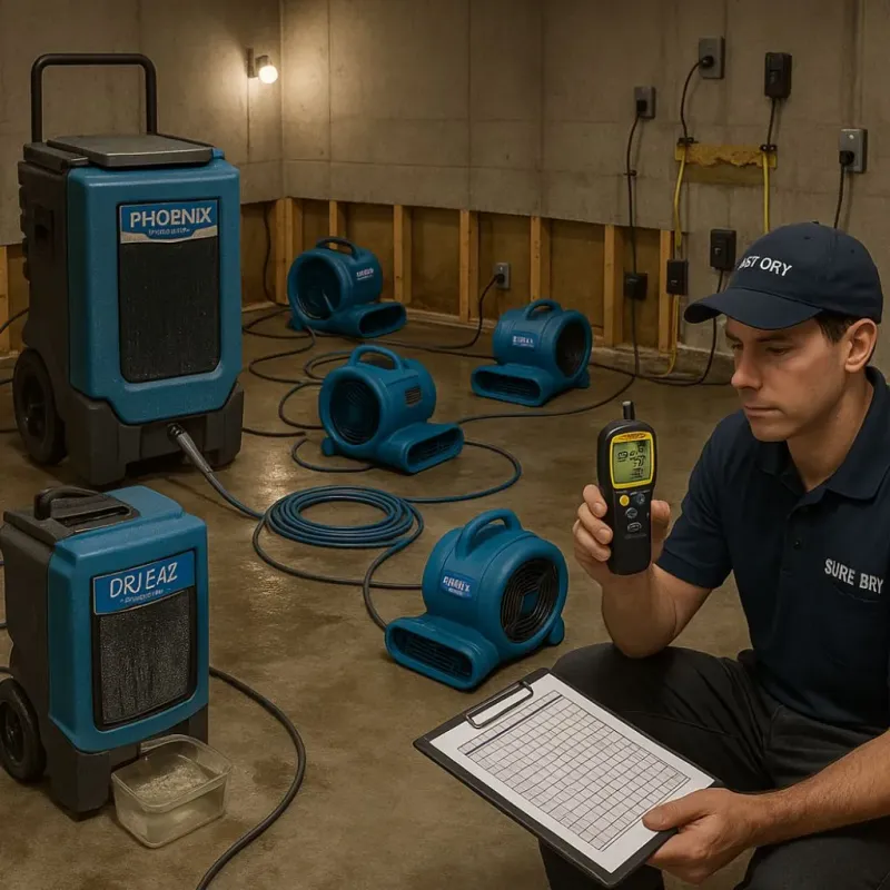 Structural Drying and Dehumidification process in Darlington, SC